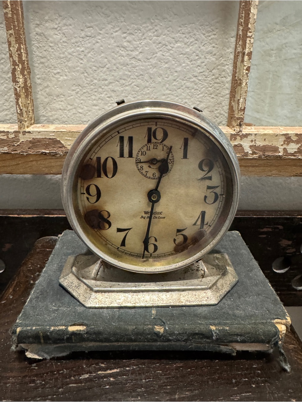 Vintage Westclox Big Ben De Luxe alarm 1920's art deco chrome steel USA